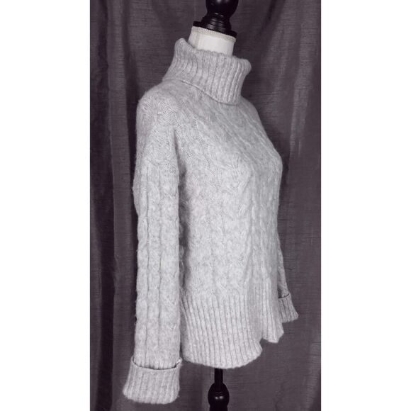 NEW NWT Witty Fox Cozy Gray Cable Knit Turtleneck Pullover Sweater Size XS - Picture 2 of 5